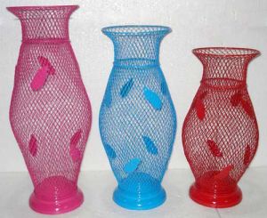 wrought iron flower vases