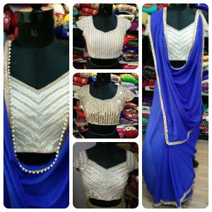 Royal Blue Georgette Sarees