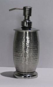 s.steel hammered lotion bottle