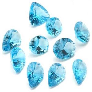 Blue Topaz Concave Cut Precious Stone