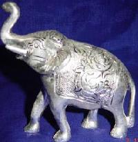 White Metal Elephant Statue