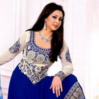 Blue Off White Party Wear Attractive Anarkali Salwar Suits