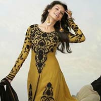 Gold Black Colour Ethnic Designer Party Wear Anarkali Salwar Kameez