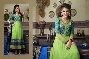 Lemon Colour Ethnic Party Wear Anarkali Salwar Kameez