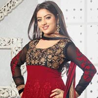 Maroon Black Colour Fashionable Anarkali Salwar Kameez