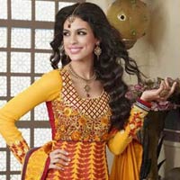 Orange Maroon Colour Party Wear Salwar Kameez