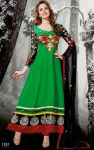 White Designer Anarkali Suit, Red Designer Anarkali Suit