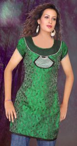 Jacquard silk kurti