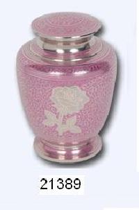 Beautiful Pink Rose Brass Cremation Urn