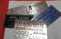 STEEL MACHINE NAME PLATES