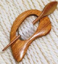 wooden shawl pin
