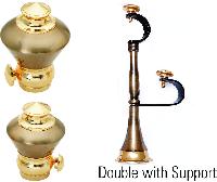 Brass Curtain Finials Double with Support