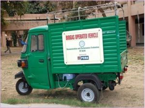 Biogas Operated Three Wheeler.