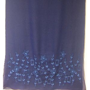 100% Micro georgette square scarves with embroidery