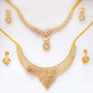 Diamond Necklace Set, Diamond Necklaces Dns - 002