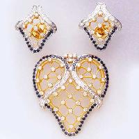 Diamond Pendant Set, Diamond Pendants Dps - 002