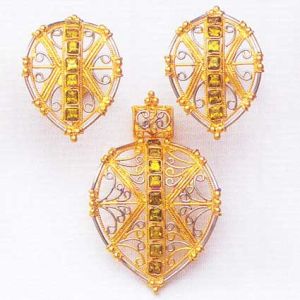 Gold Pendant Set, Gold Pendants Gps - 001