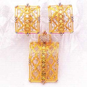 Gold Pendant Set, Gold Pendants Gps - 005