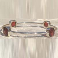 Silver Four Stone Bangles