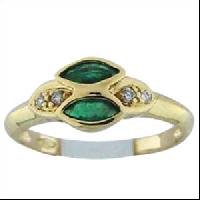 Emerald Gold Rings - Vj254