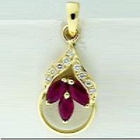 Ruby Gold Pendants - Vjm 6127