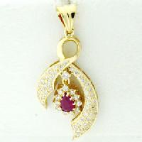 Ruby Gold Pendants - Vjm 6234