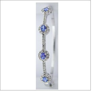 Tanzanite Silver Bangles