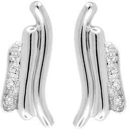 Silver Diamond Earrings - Sde 005