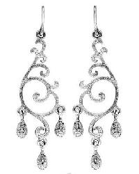 Silver Diamond Earrings - Sde 007