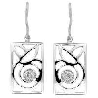 Silver Diamond Earrings - Sde 008