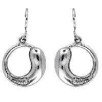 Silver Diamond Earrings  - Sde 009