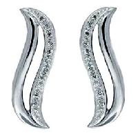 Silver Diamond Earrings  - Sde 010