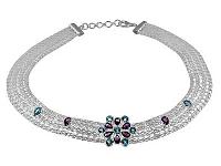 Silver Gemstone Necklace  - Sgn  001