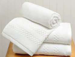white cotton towels