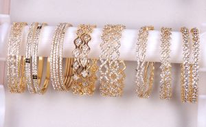 diamond gold bangles