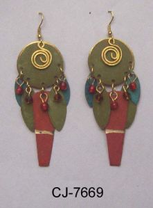 Brass Earring Antique (CJ-7669)