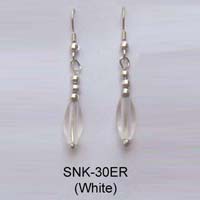 Glass Bead Earring (SNK-30 ER White)