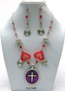 Glass Bead Necklace Set (CJ-7445)