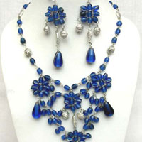 Glass Bead Necklace Set (CJ-8165)