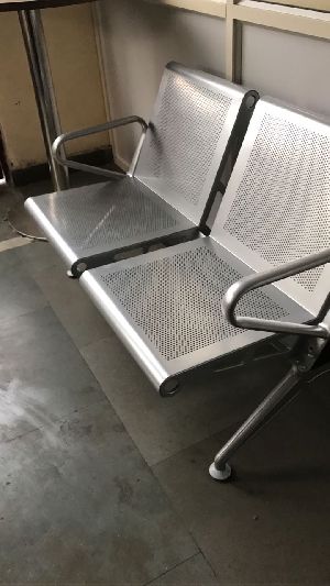 Stainless Steel Two Seater Waiting Chair