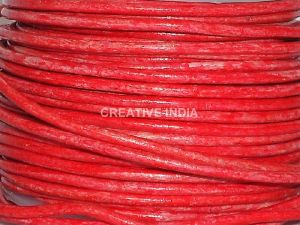 2mm Round Leather Cord Tie-N-Dye, Plain Round Cord