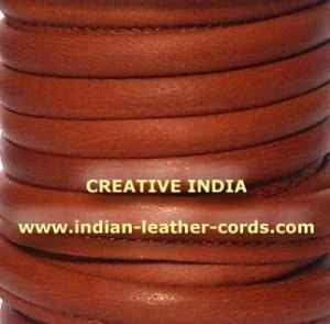 Colour Nappa Leather Cords     251 RUST BROWN