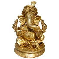 Brass Pagri Ganesha statue