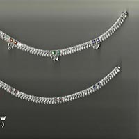 Double Screw Silver Anklets