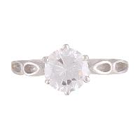 Sterling Silver Attractive Solitaire CZ diamond ring