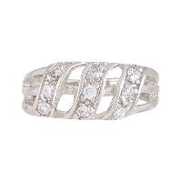 sterling silver band diamond ring