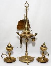 antique brass oil lamps