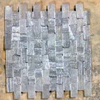 Black Slate Mosaic, Natural Stone, Kashmir White Marble