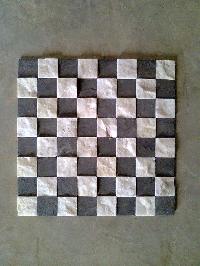 Kadapa Black, White Mosaic Agariya White Marble