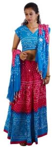 Bandhej Lehenga Choli With Sequins Work